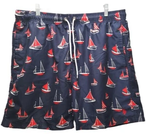 US Polo Assn Mens Swim Trunks Blue Lined Size XL - Picture 1 of 4