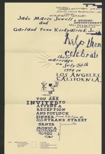 1994 Edward Fella WEDDING ANNOUNCEMENT Graphic Design Typographic Flyer/Poster - Picture 1 of 2