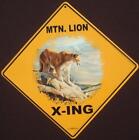 MTN. LION X-ING Sign 16 1/2 by 16 1/2 NEW cougar decor cats panther painting 