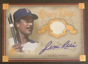 Jim RICE🔥2005 SP Legendary Cuts Glory Days Jersey Relic AUTO #GD-JR 21/25📈 - Picture 1 of 2