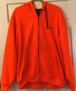 Men's Bright Orange XL Remington Hooded Fleece Sweatshirt Jacket - Picture 1 of 9