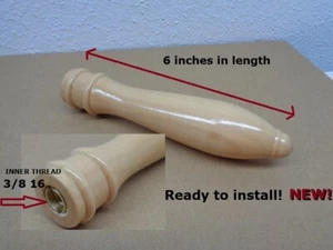 BEER TAP HANDLE KNOB WOODEN KEG TOPPER BAR PUB HOME BREWING (1 KNOB) NEW 6 INCH - Picture 1 of 2