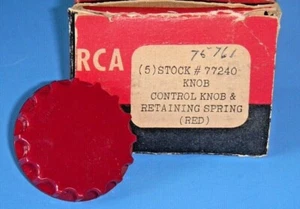 Perilla de control de TV RCA 77240 vintage y resorte de retención (rojo) NOS - Imagen 1 de 5