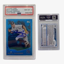 2013 Brett Gardner Topps Silver Slate Blue Sparkle #413 Autograph PSA Gem MT 10