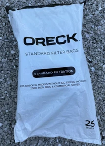 Oreck Standard Filter Bags Fits XL Models without Bag Docks (25 bags) NEW - Picture 1 of 3