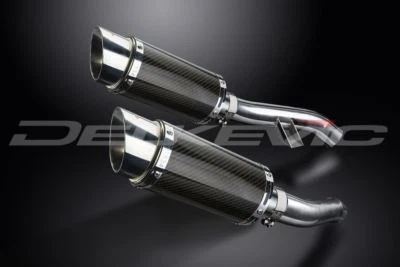 Delkevic 8" Carbon Round Slip On Mufflers - Yamaha FJR1300 2006-2021 Exhaust - Image 1 of 3