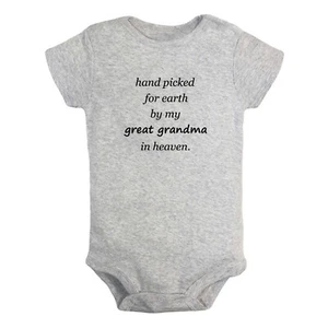 Hand picked for earth by my great grandma in heaven Funny Romper Baby Bodysuits - Bild 1 von 12