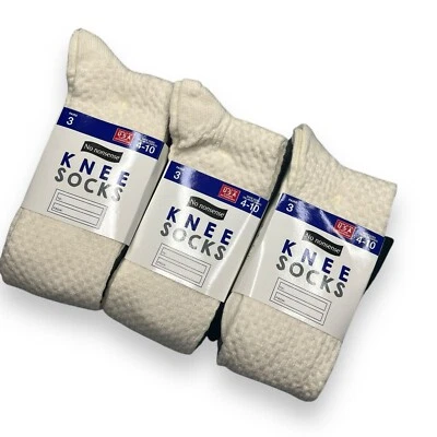 Calcetines de algodón hasta la rodilla No Nonsense para mujer talla 4-10 tejido gofre 9 pares Foto 1 de 3