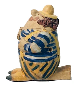 Clown Clay Whistle Sculpture Signed Figural Man Studio Pottery Folk Art - Picture 1 of 7