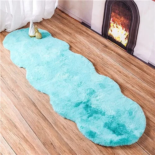 Soft Faux Fur Carpets Fluffy Area Rugs for Living Room Bedroom Bedside Mats - Image 1 of 4