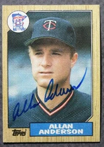 Tarjeta Topps 1987 firmada/autografiada estrella de los Mellizos de Minnesota BONITA--- - Imagen 1 de 1