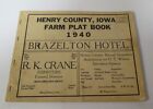 Henry County Iowa 1940 Farm Plat Book old Mt Pleasant advertising farms roads