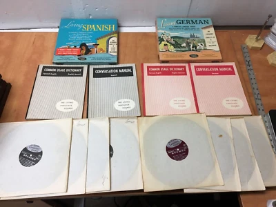 LIVING SPANISH Complete Language Course Record Albums 33 1/3 & German Course - Image 1 of 4