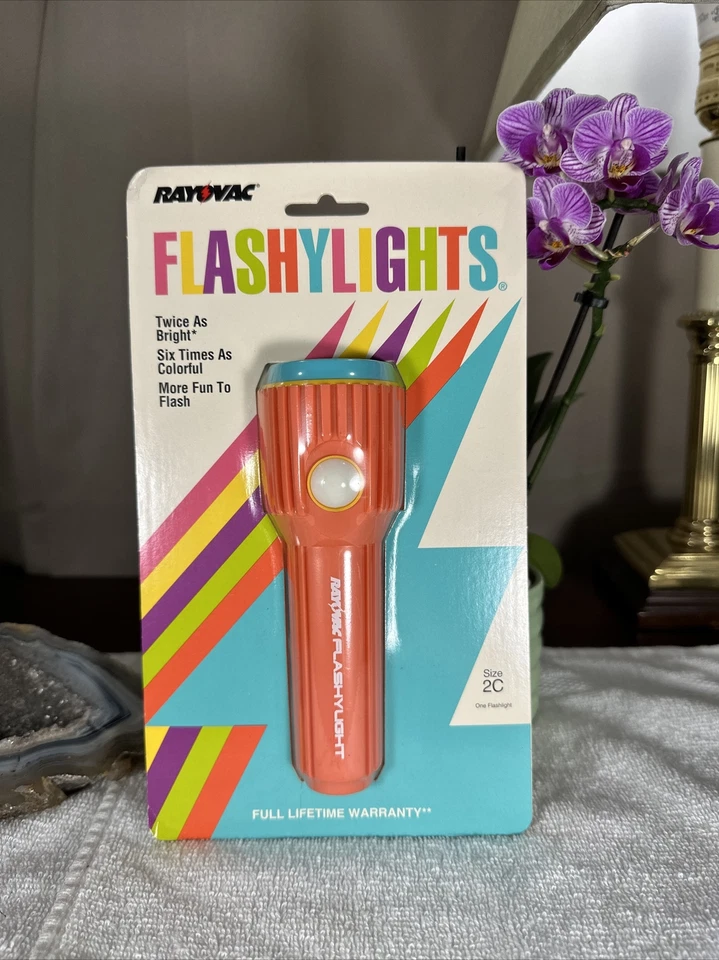 De colección DEADSTOCK Nuevo RAYOVAC Luces Intermitentes Linterna Colorida 2C FL2C Foto 1 de 4