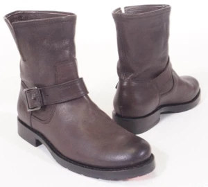 Frye Natalie Women Grey Slate Leather Short Engineer Bootie Boots 6 - Picture 1 of 2
