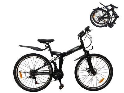 Mountain Bike Ecosmo 26" Wheel Folding MTB Shimano Gear 21SP, 18.5" -26SF02BL - Image 1 of 4