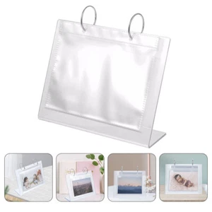 2 Pcs Photo Storage Album Landscape Frame Acrylic Holder For Desk - Picture 1 of 12