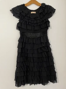 Alannah Hill womens dress My First Class Dame Frock black short sleeve silk 8 - Picture 1 of 8