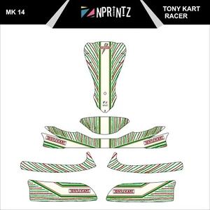 MK 14 TONYKART RACER STYLE FULL KART STICKER KIT - KARTING - OTK - EVK-CADET- - Picture 1 of 3