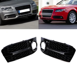Front Grills Bumper Fog Lights Cover Lamp Frame Trim For Audi A4 B8 2007-2011 - Picture 1 of 8