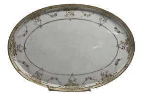 Noritake Porzellan ovales Tablett Vintage mit goldenen Blumen und Blatt (C25) - Bild 1 von 10