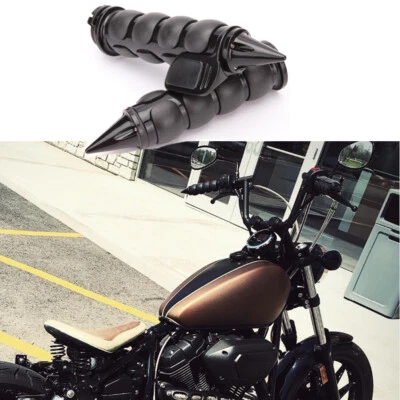 Empuñaduras de manillar negras de 1" aptas para motocicleta Harley Sportster XL 883 1200 EE. UU. Foto 1 de 4