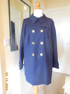 Alex & Co sz 16 Military Style Navy Mac/Raincoat -Ua to Ua 23.5ins/60cm. - Picture 1 of 22