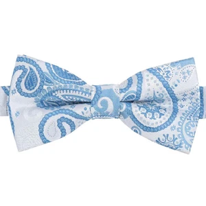 Pajarita bohemia de cachemira blanca y azul ajustable preatada por DQT - Imagen 1 de 3
