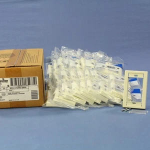 Leviton 41290-SMA Almond MOS Single-Gang Wallplate Module Frame Covers 25-Pack - Picture 1 of 6