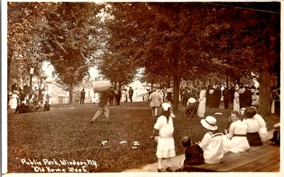 Windsor NY Public Park Old Home Week rppc postcard a123 - Image 1 of 2