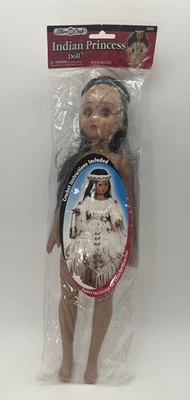 Новая запечатанная кукла индейской принцессы из волокна для рукоделия 15 дюймов #3202 новая из старых запасов - Изображение 1 из 4