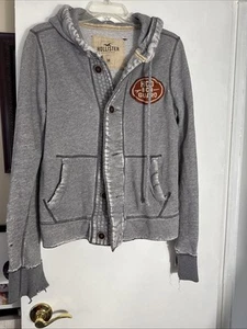 Hollister Men’s/Women’s Gray Distressed Beach Guard Zipper Med Sweat Jacket - Picture 1 of 9