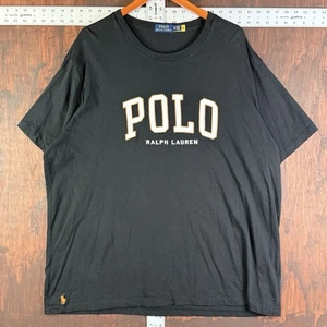 Polo Ralph Lauren Spell Out Vintage Logo Shirt Baumwolle Oberteil schwarz orange Herren 2XB - Bild 1 von 11