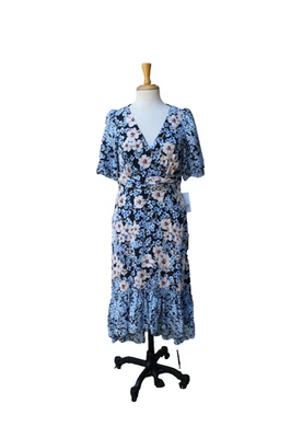 Vestido Donna Morgan Nuevo con Etiquetas Alto Bajo Ultra Femenino Cuello en V Mangas Cortas 6 Foto 1 de 3