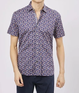 Luchiano Visconti Casual Shirt Mens M Stretch Blend Deep Sea Diver Jellyfish NWT - Picture 1 of 11