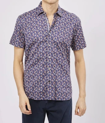 Luchiano Visconti Casual Shirt Mens M Stretch Blend Deep Sea Diver Jellyfish NWT - Image 1 of 4