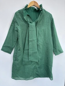 Vestido Tuckernuck Daphne Pequeño Verde Volantes Lazo Cambio - Imagen 1 de 4
