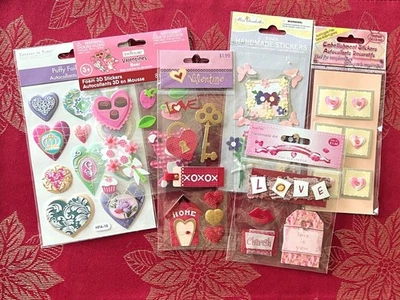 #870 - LOVE VALENTINE HEARTS 3D STICKER LOT - JOLEE'S & MORE - Image 1 of 3