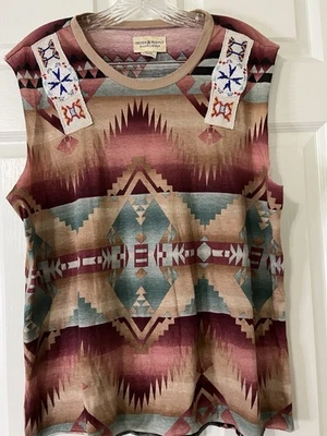 Top Denim & Supply Ralph Lauren Boho sin mangas indio con cuentas tribal para mujer XL Foto 1 de 4