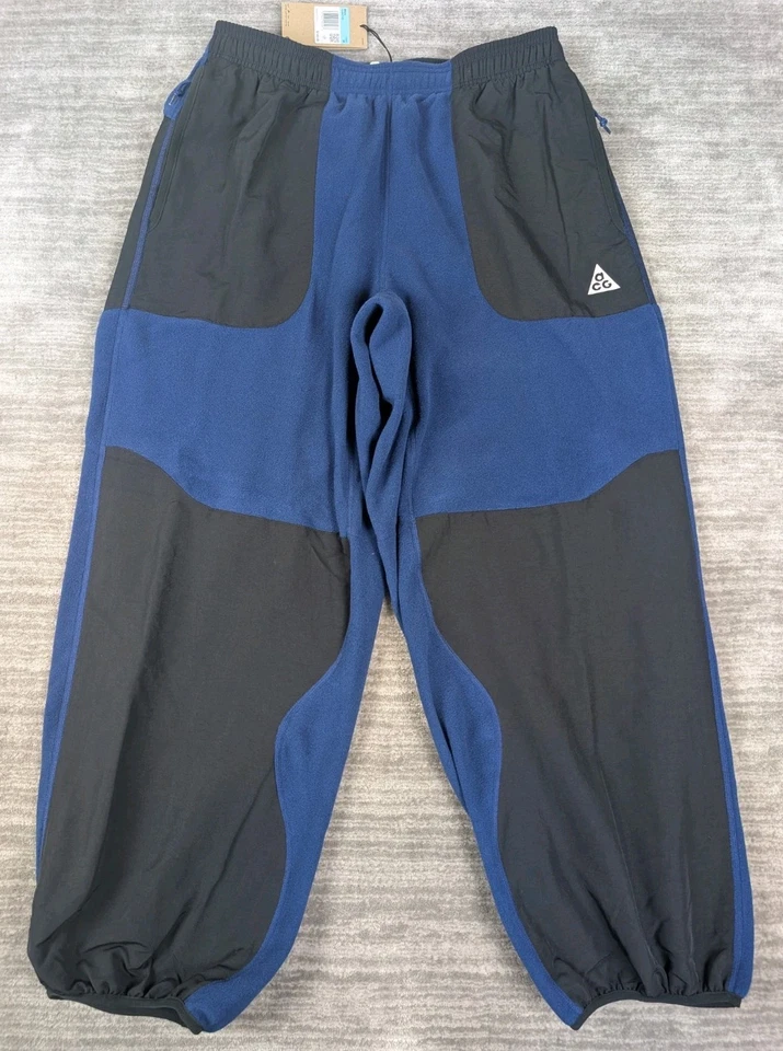 Nike Men's ACG "Wolf Tree" Plus Fleece Pants Blue Black Size Medium HJ2864-492