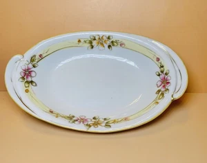 Hand Painted Nippon Small Oval Bowl with Gold Detailing -colorful floral pattern - Picture 1 of 6