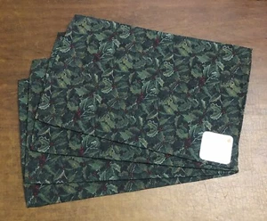 Park B Smith Set of 4 Placemats Tapestry Christmas Holly Leaves NOS - Picture 1 of 7