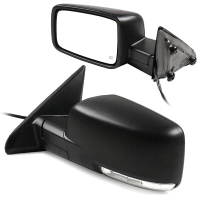 Power Heated Turn Signal Puddle Light Side Mirrors For 2009-19 Dodge Ram 1500 - Image 1 of 4