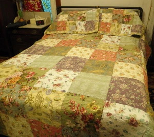 Greenland Home 100% cotton King size quilt & shams New - Picture 1 of 6