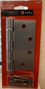 Everbilt 4-1/2 in. Square Radius Satin Chrome Ball Bearing Door Hinge - Lot of 2 - Picture 1 of 2