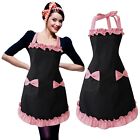 Splicing Lace Apron Household Anti Oil Apron with Pockets for Women at Florist