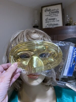 ❤️Halloween Classic Phantom Venetian Masquerade Mardi Gras Party Eyes Mask Gold - Image 1 of 4