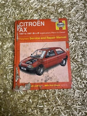 CITROEN AX 1987 - 1997 HAYNES SERVICE & REPAIR MANUAL - Image 1 of 4