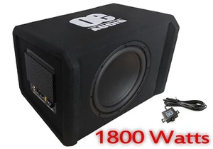 1800 Watt Aktiv 30.5cm Subwoofer Bass Box Auto Audio Integrierter Verstärker - Bild 1 von 4