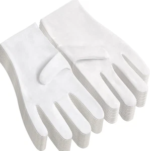 12Pairs White Cotton Gloves for Eczema and Dry Hands - Breathable Work Glove Lin - Picture 1 of 12